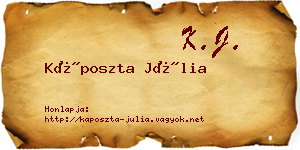 Káposzta Júlia névjegykártya