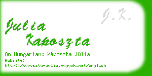 julia kaposzta business card