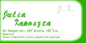 julia kaposzta business card
